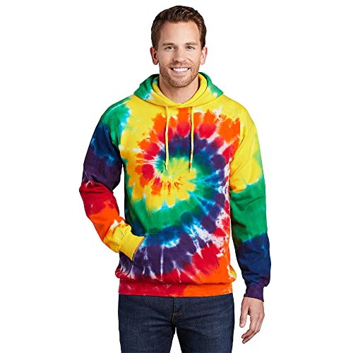 Port & Company Tie-Dye Pullover Hooded Sweatshirt XL Rainbow