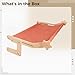 wkao Cat Hammock for Small Cats, S Size Cat Bed, Solid Wood Frame Window Perch, Adjustable Shelf, 15.7 X 11.8 X 7.9 in