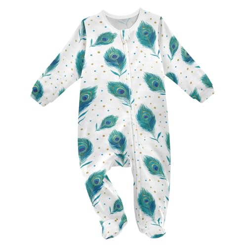 Image of Dussdil Baby One-Piece Footies Newborn Rompers Pajamas Cotton Footed Pjs for Sleep Play Boys Girls