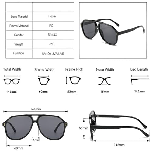 Lunettes de soleil rivets vintage et double pont au design surdimensionné exclusif - 7