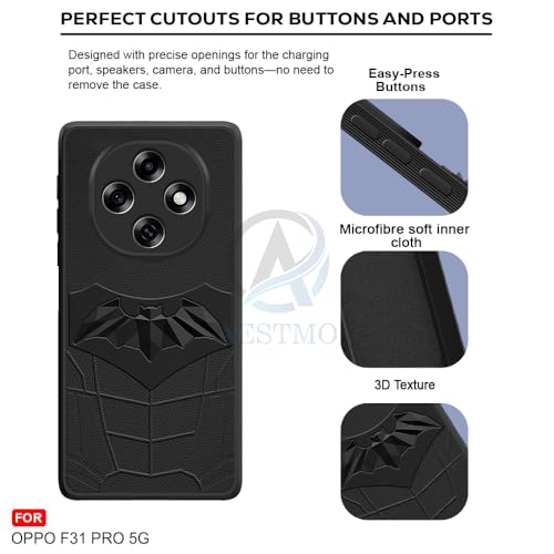Image of AESTMO Back Cover for Oppo F31 Pro 5G | Stylish | Soft Silicone | Shockproof | Camera Lens Protection Back Cover for Oppo F31 Pro 5G (Black)