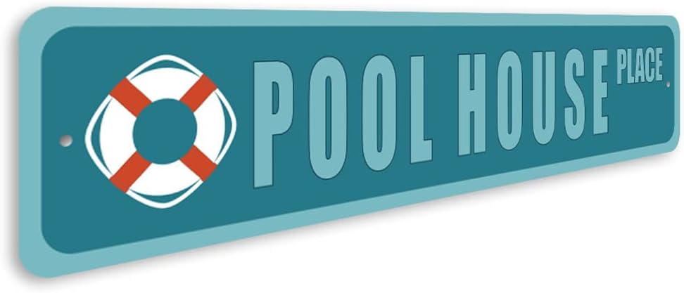 Pool House Street Sign - 9 x 36
