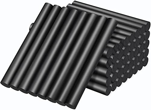 Black Hot Glue Sticks Full Size, Manarty 48 PCS 0.43" Dia x 4" Long Standard EVA Hot Melt Adhesive Gluing Stick, High Low Temp for Handmade Car DIY Art Craft Home Office Project Craft Fix & Repairs