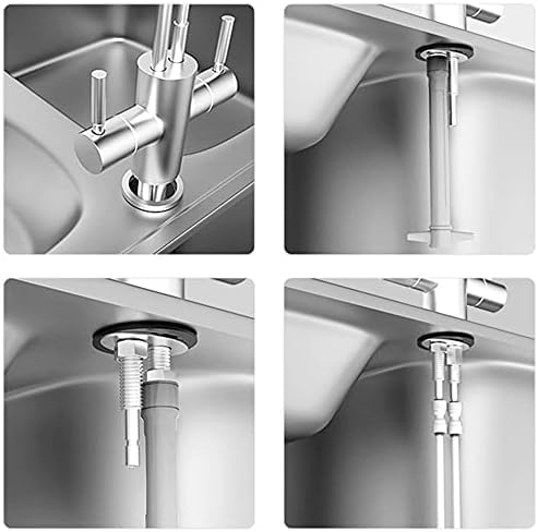 Grifo de cocina cepillado con rotación de 360°, filtro de agua RO para fregadero, sistema de agua potable de ósmosis inversa de 1/4 pulgadas, fácil instalación, diseño duradero y elegante.