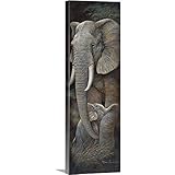 CANVAS ON DEMAND Protective Care Canvas Wall Art Print by Ruane Manning, Contemporary, Home Decor, Wildlife, Elephant Artwork, 20' x60in