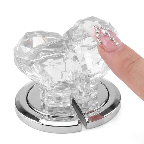 Shimmeroo 2 Pairs Love Heart Toilet Button Pusher, Cute Toilet Flusher Top Push Button for Women Long Nail Creative Accessory(Transparent)