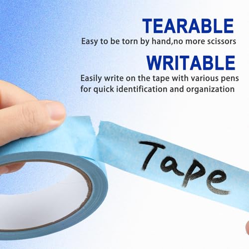 Image of 2 Pack Light Blue Painters Tape - Sky Blue Masking Tape 1 Inch Wide - Multi-Surface, Smart Adhesion, Indoor & Outdoor - Paint Tape for DIY, Labeling, Art, Car, General Purpose - 180FT Total