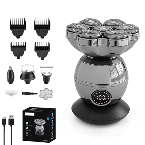 Trimpod - Trimpod 3.0 Shaver for Men, Wireless Charging Floating Head Shaver, IPX7 Waterproof with 7 Rotating Shaver Heads, Nose Hair Sideburn Trimmer for Body, Face