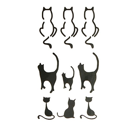 Oottati Small Cute Temporary Tattoo Cat Totem Neck (Set Of 2) #TOP1