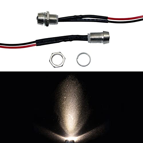10x Lumonic Superhelle 5mm Schraub-LEDs Neutralweiß 4500K Mit Vorwiderstand Für 24V – Inkl. Kabel Zum Löten, DIY & Modellbau