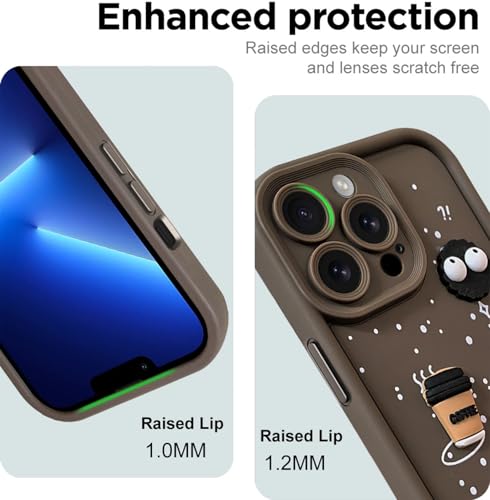 Image of SHINESTAR Back Cover for iPhone 13 Pro Max - 3D Cartoon Coffee & Eyes Design | Soft Silicone Shockproof Case with Full Camera Protection | Cute & Playful Phone Cover - Brown