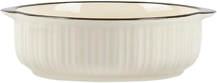 Ceramic underglaze color cream wind black rice bowl household exquisite high temperature resistant -6.75 inch ear bowl.