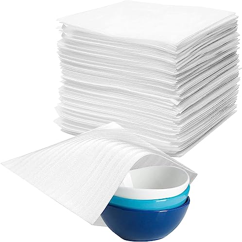 KAIYAYA 100 unidades de espuma de papel de embalaje, envoltura de burbujas de 30 x 30 cm, papel de embalaje ligero, resistente a los golpes, papel de mudanza para vajilla, vasos, botellas de vino