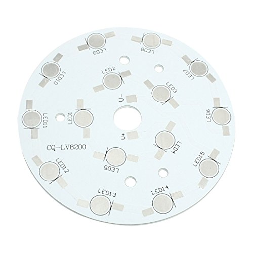 Aexit 90mm Diámetro 48mm Distancia de agujero PCB Placa de circuito de aluminio para 15pcs x 1W / 3W Bombilla LED de alta (model: H9885VIIO-7426IM) potencia en serie
