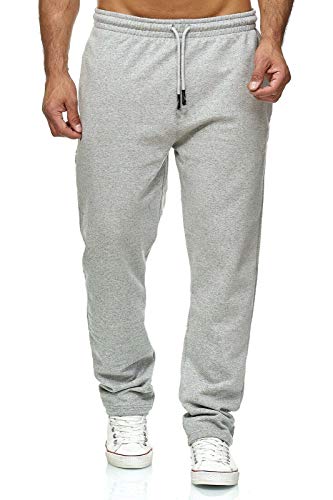iProfash Traininghose Jogginghose Herren Jogger Freizeit Sweatpants Sporthose Training Fitness (Garade Beine) Grau M