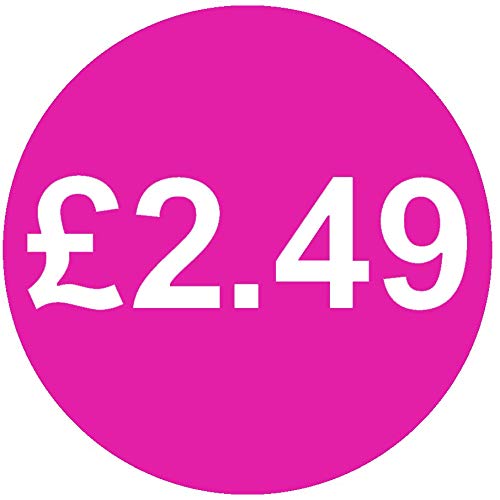 £ Pink Price Stickers - 13mm, £2.49, 10000