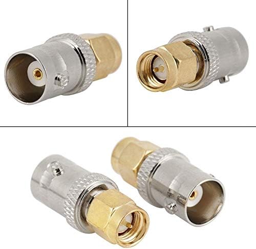 Akozon BNC to SMA Adapter, 2pcs Male Type RF Connector BNC Female to SMA Coaxial Adapter Test Converter