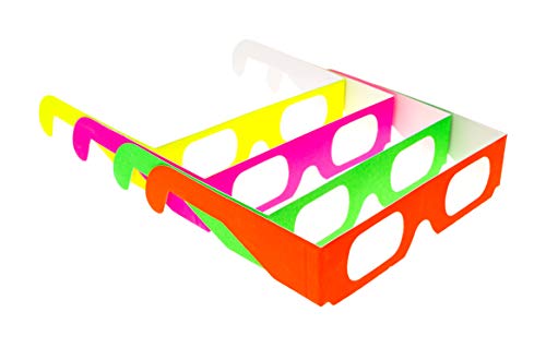 Heart Effect Paper Diffraction Glasses - for Fireworks, Festivals, Raves. Pack of 5