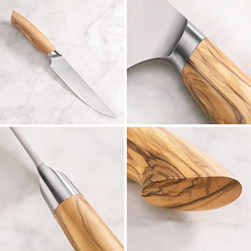 Cangshan Oliv Series 501653 Swedish 14C28N Steel 4-Piece Fine-Edge Steak Knife Set #TOP2