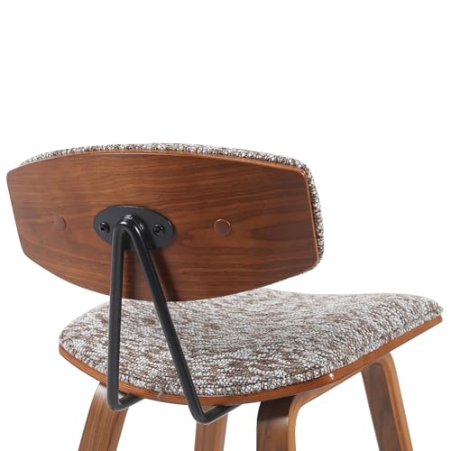 Armen Living Fox Modern Bar Height Stool with Speckled Brown Upholstered Seat and Walnut Wood Frame by Armen Living - Image 6