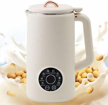 Nut Milk Maker - 1L Soy & Oat Milk Machine with LED Display, Timer, Auto-Clean, and Keep Warm for Homemade Plant Milks and Porridges