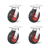6 Inch Caster Wheels, Casters Set of 4 Heavy Duty, Industrial Castors for Moving Needs, Plate Castor Wheels Perfect for Furniture, Equipment (6INCH Swivel,4pk)