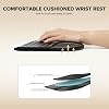 (Upgraded) DELUX Ergonomic Wireless Keyboard w Cushioned Wrist Rest, Wave Keys, 2.4GHz & Bluetooth Connection, Full Size Wireless Rechargeable Computer Keyboard for Windows, Mac OS, Laptop, PC (GM909)
