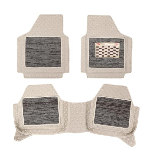 Image of CARNEST 7D Car Floor Mats Only Compatible with Celerio All Model, Set of 3 Pcs, 100% Waterproof & Washable Luxury 7D Car Foot Mats, Beige