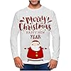Clearance Men's Merry Christmas Jumper, Xmas Sweatshirt Santa Claus Novelty Pullover Snowman Sweater Top Long Sleeves Crew Neck Jumpers Adult Christmas Sweatshirt Boys Festive Santa Tops S-5XL #1