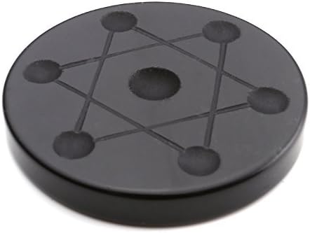 JSDDE 7 Chakra Gemstone Ball Sphere Set on Black Obsidian(Heart Chakra) Hexagram Stand Reiki Healing Crystals Authentic Stress Free Relaxation Fengshui Seven-Star Appetizer Plate