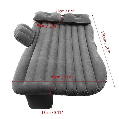 Image of Oshotto Multifunctional Car Travel Bed Mattress with Two Air Pillows, Car Air Pump Compatible with Mahindra XUV 500 (Grey)