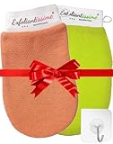 🍊 ¿Con o sin jabón exfoliante corporal? El guante exfoliante se puede utilizar con exfoliante exfoliante, jabón negro africano y agua clara.