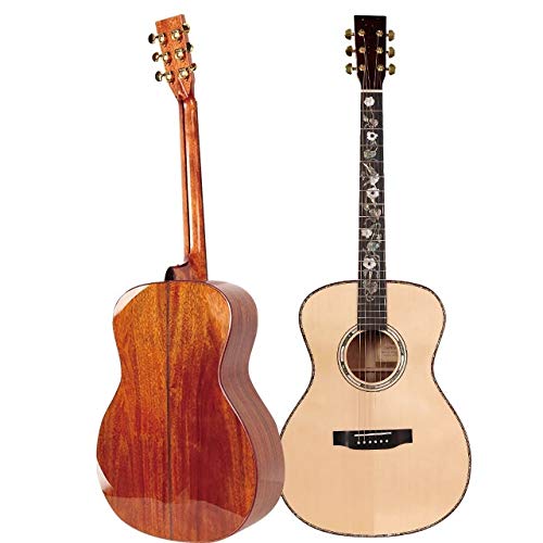 LOIKHGV Guitar- 41 inch Spruce All Solid OEM Acoustic Guitar,as shown