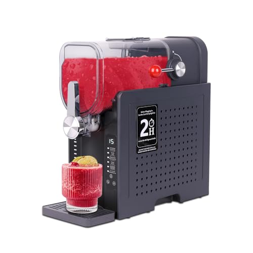 hzexun Machine à boissons glacées 1.6 L, granités machine à desserts glacés, refroidissement rapide par compresseur,6 programmes,cocktails glacés,frappés,margaritas,milkshakes et jus glacés