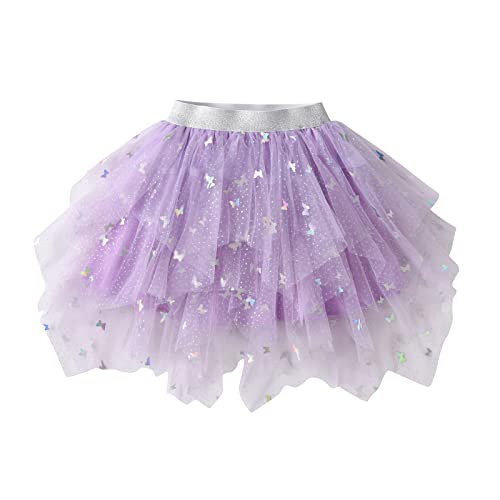 DXTON Mädchen Röcke Tanz Rock Tulle Tutu Prinzessin Baby Kinder Rock Paillette Ballett Skirt SK212 3-4 Jahre Cover