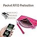 AOCINA RFID Printed Wristlet Wallet for Women, Small Crossbody Purse, Nylon Clutch Bag with Card Slots & Multi-Pockets(Ruby)
