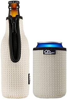 Beer Bottle Sleeve Insulators 12oz 330ml Standard Beer Bottle Cooler Covers Zip-up Bottle Jacket 12OZ Standard Can Sleeves Coolie Neoprene Insulator (Grey)