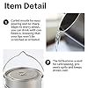 COMTAI 1100ml Titanium Camping Pot with Lid & Bail Handle, Lightweight Backpacking Cookware for Outdoor Hiking Cooking, Ultralight Titanium Cook Pot for Campfire Use #4
