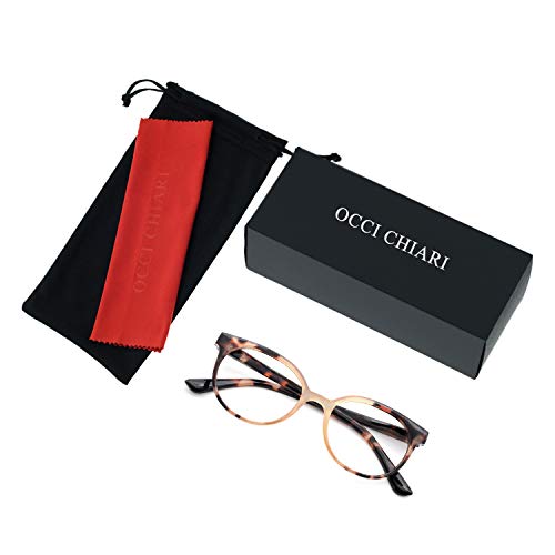 Occi Chiari Women Stylish Round Reading Glasses For Reader 1.0 1.25 1.5 1.75 2.0 2.5 3.0 3.5 4.0 5.0 6.0 (Brown, 175) #TOP6