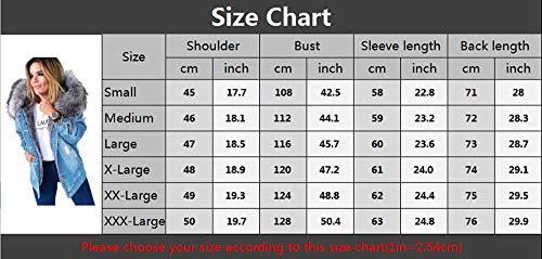 Bzb Women's Hooded Denim Jackets Thicken Lined Faux Fur Plus Size Parka Jackets Coat Size S-3Xl #TOP2