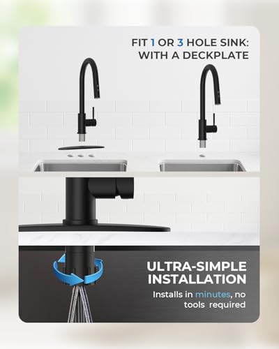 Image of WEWE Kitchen Faucet with Pull Down Sprayer, Matte Black SUS304 Stainless Steel Kitchen Sink Faucets, High Arc Single Handle Faucet for Kitchen Sink, Commercial Modern Farmhouse RV Utility Faucet