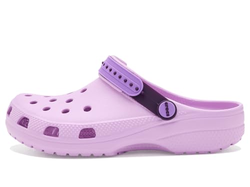 Image of Crocs, Unisex Kids, Classic Graphic Clog (Little Kid /Big Kid), Glow Purple /Multi, 12, Medium, Little Kid