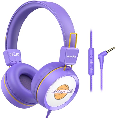 New bee Kids Headphones for School with Microphone KH20 HD Stereo Safe Volume Limited 85dB/94dB...
