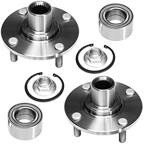 TUCAREST 518510 x2 Front Wheel Bearing and Hub Compatible with 2000-2003 2004-2007 2008-2011 Fo-rd Focus [Hub Repair Kit; 4 Lug]