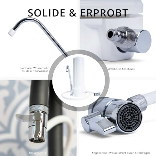 Auftisch Wasserfilter Küche Simply | Mikrofiltration entfernt Bakterien, Schadstoffe, Schwermetalle | hoher Durchfluss