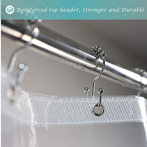 Image of Mrs Awesome 66x72 Shower Curtain Liner with 6 Magnets Clear Thick PEVA Waterproof Plastic Shower Curtain 66 x 72 inches, Clear
