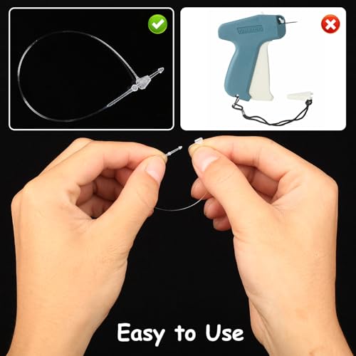 2000 Stück Sicherheitsfäden für Etiketten schnur, Etikettierpistole Heftfäden, 13cm Kunststoff Loop Pins, Transparente Sicherheitsfäden für Kleidung Schuhe Preisschilder Anhänger