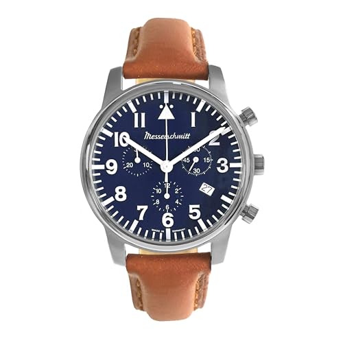 Messerschmitt Herren-Fliegeruhr Chronograph Braun/Blau ME-4544P-L