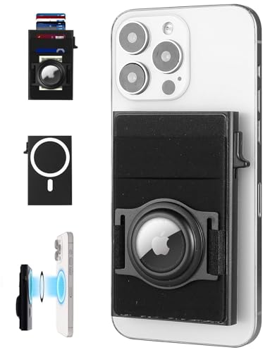 Aibirui(�A�C�r���C) AirTag�z���_�[�t�� iPhone 16/15/14/13/12 Pro Max Plus Mini�p���C�E�H���b�g�A�}�l�[�N���b�v�t���~�j�}���X�g�N���W�b�g�J�[�h�z���_�[�A�|�b�v�A�b�v�E�H���b�g�B