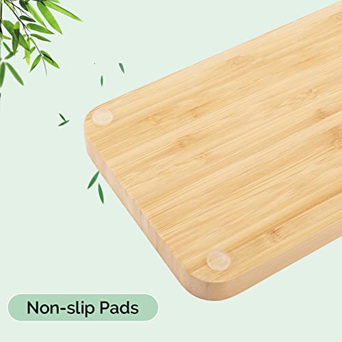 Natural Bamboo Vanity Tray Bathroom Tray Smooth And Thick Wooden Tray For Perfume Cotton Swabs Balls Candles Cosmetics Jewelry Makeup #TOP3